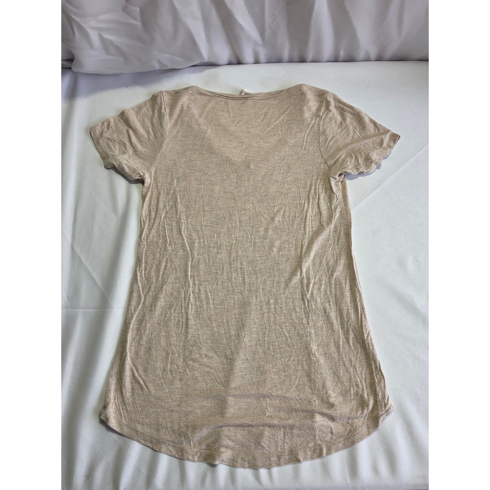 Liberty Wear Tan S Filigree Mandala Graphic Tee Rhinestone Scoop Neck Top Womens - Picture 4 of 6